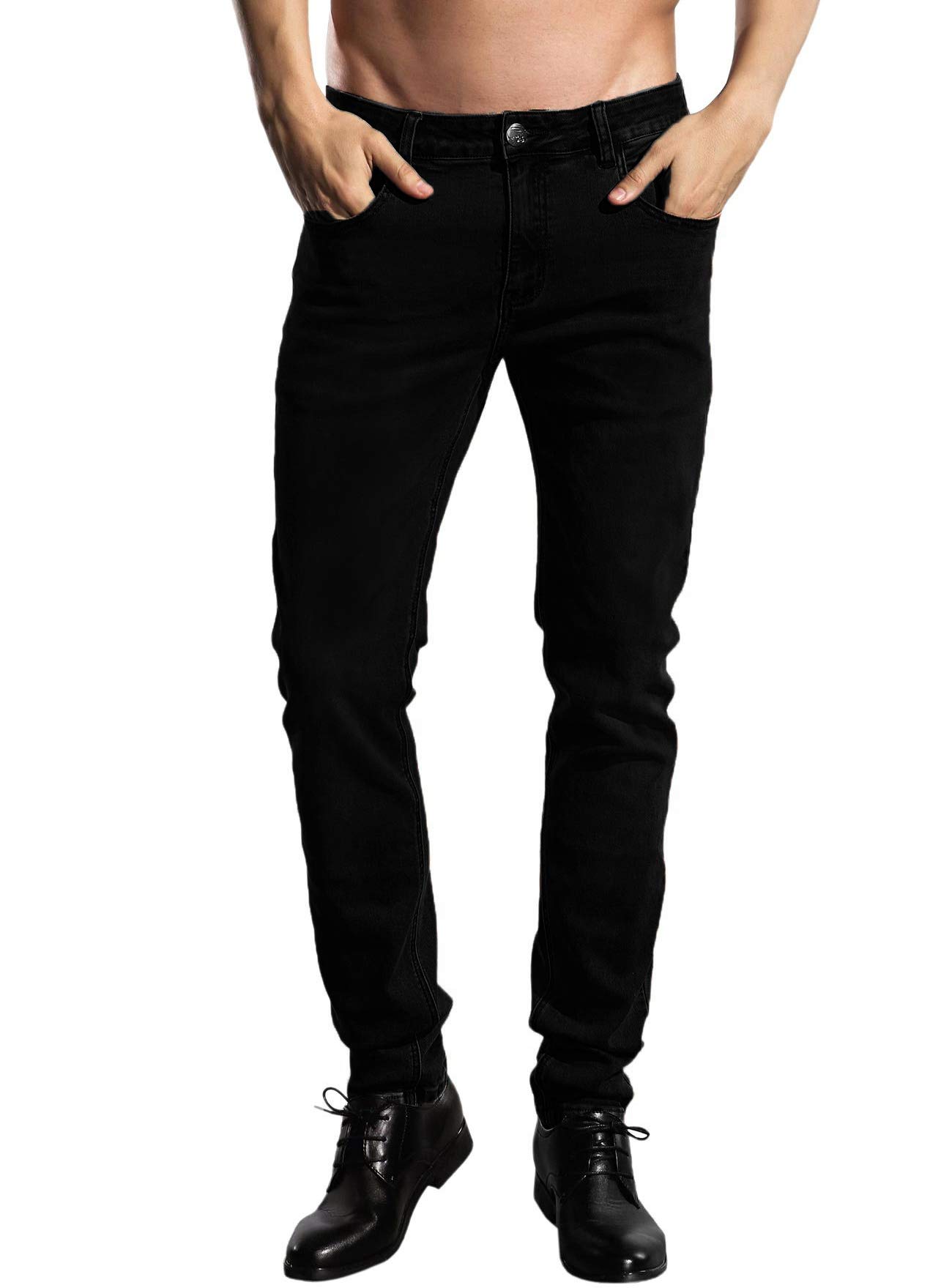 Hungson Mens Slim Fit Jeans Skinny Stretch Denim